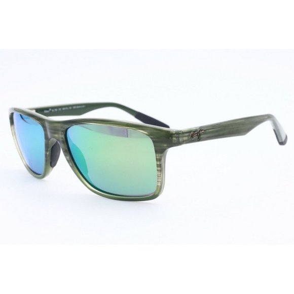 Maui Jim Onshore MJ798-15C Olive Stripe Fade Sunglasses Green Polarized Lens (B) main image 7